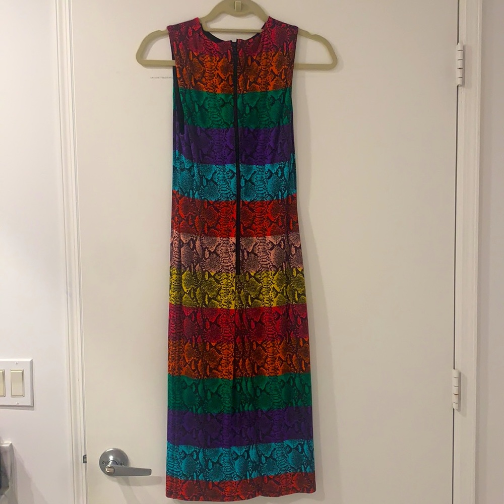SOLD! 🛑Alice + Olivia Delora Rainbow🌈Snake Print Dress 2 - Picture 7 of 8